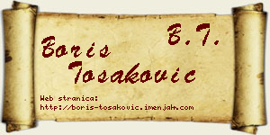 Boris Tošaković vizit kartica